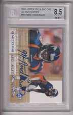 MIKE ANDERSON 2000 UD ENCORE FOOTBALL AUTOGRAPH CARD #MA BGS GRADED 8.5 NM-MT+