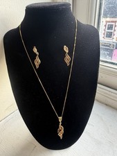 9ct Yellow gold Filigree Jewelry Set 3.30g