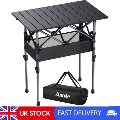 Klappbarer Campingtisch, Aluminium Roll Up Campingtisch Höhenverstellbar mit