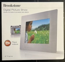 Brookstone 8  Frame Digital Picture Show for Pictures Plus Music  Videos 630855