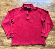 VTG Polo Ralph Lauren Sweater Boys Medium 10-12 Orange Red 1/4 Zip Rugby Shirt