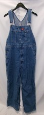 Dickies Mens Denim Bib Overalls, Stonewashed Indigo Blue, 34x30 - GENTLY USED