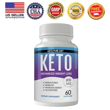 Keto BHB 800mg Fat Burner Weight Loss Support Energy Boost 60 Capsules Free Ship