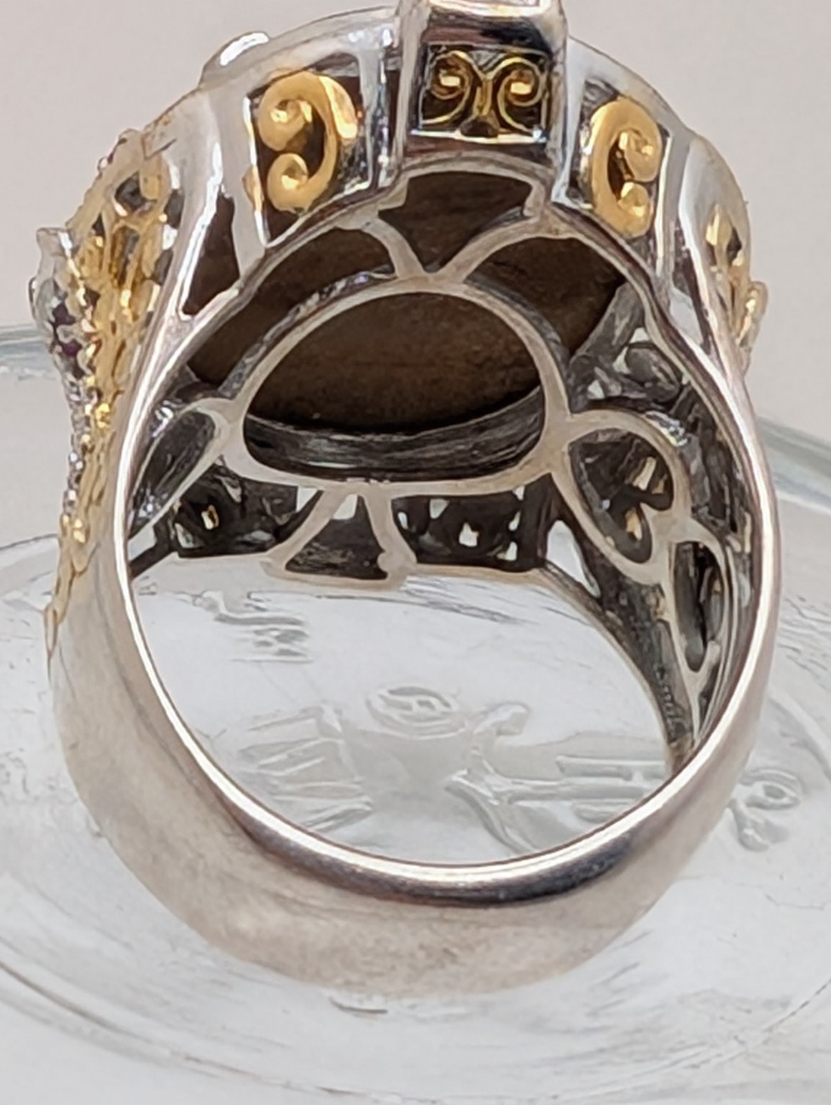 925 Sterling Silver Artisan Statement Ring Large … - image 3