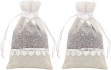 20 Rose Burlap Drawstring Bags Lace Jute Pouches for Weddings,Parties