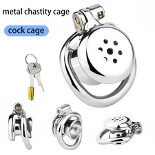 Stainless Steel Chastity Cage Restraint Male Chastity  Lock  Large Lightweight
