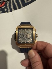 Excellent condition Hublot Gold & Blue Square Bang Series