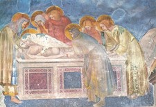 Postal Entierro de Jesús Pietro Lorenzetti Pintura Italia Asís