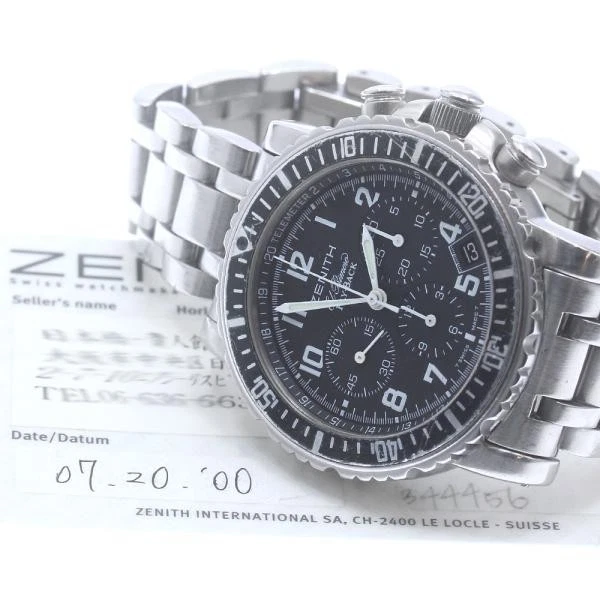 Zenith — Zenith El Primero Rainbow Flyback 01/02.0470.405 40mm SS Black Dial Watch #C5713