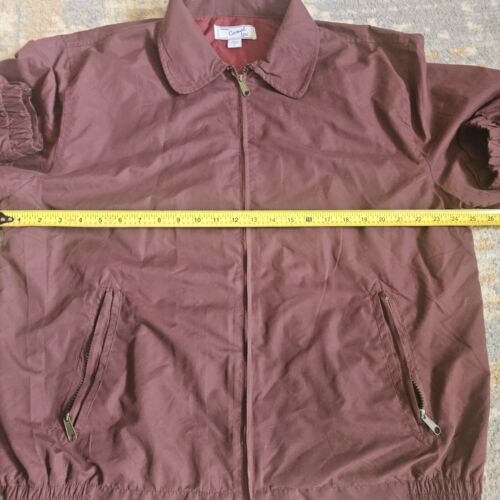 VTG Haband Casual Joe Men's Large Maroon Windbreaker Lightweight Bomber Jacket - Picture 3 of 4