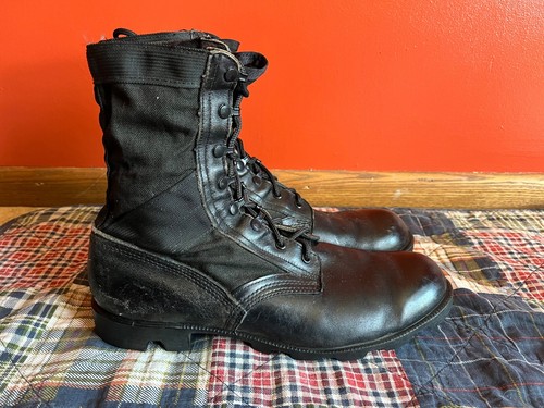 Vintage schwarz Militär Dschungel Stiefel Herren Größe 12 R