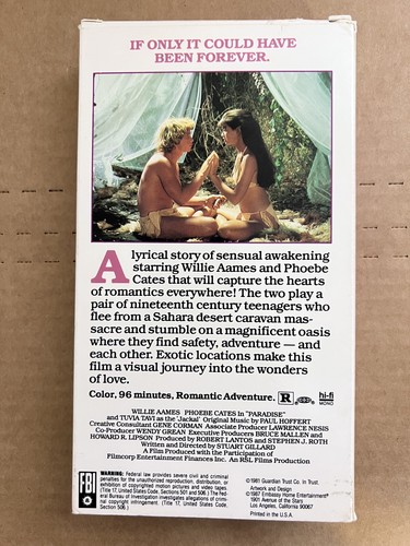 Paradise (1981) VHS Phoebe Cates 1997 Release -Tested - Picture 2 of 4