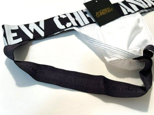 Andrew Christian Gr. XL gerippter sportlicher Supporter/Jock - weiß schwarz - Tasche - Bild 5 von 11