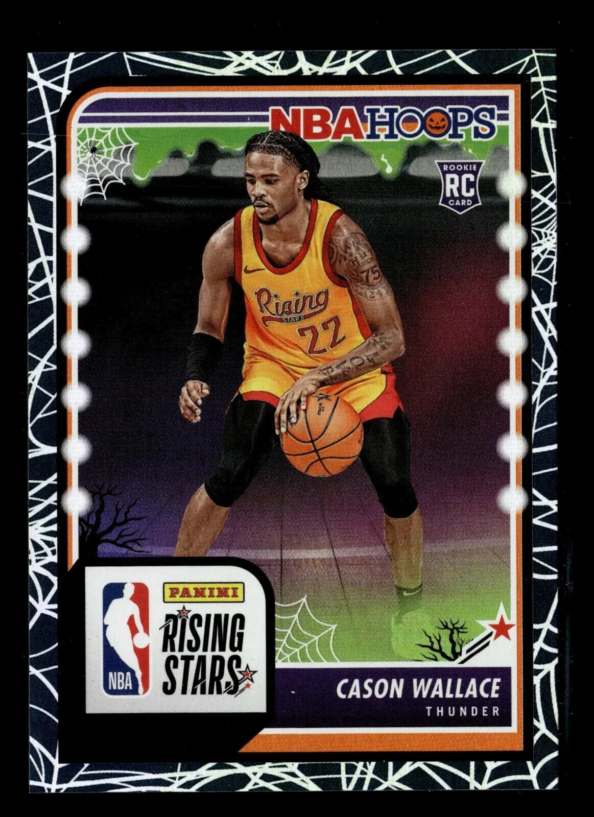 2023 Haunted Hoops Rising Stars Cason Wallace Holo Webs Rookie SP #281 Thunder