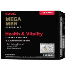 GNC MEGA MEN HEALTH AND VITALITY. VITA PAK PROGRAM .  4 IN 1 PACK. 30 PACKS