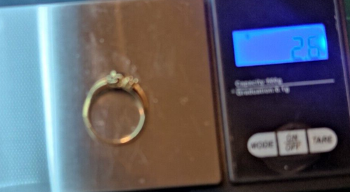 18ct Yellow Gold Sapphire Diamond Ring Blue & Colourless Stones Ring Size N 1/2 - Picture 10 of 10