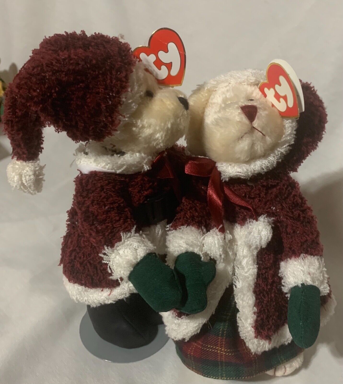 Santabear & Mrs. Santa Bear Pair Ty Animal Plush 40% OFF Cheap Sale Attic Wholesale Stuffed T