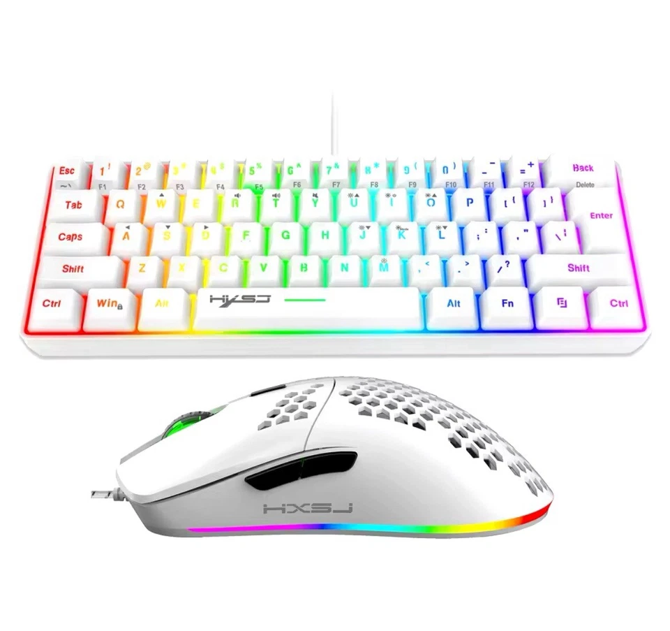 Hot selling HXSJ 61 keys V700 RGB luminous mechanical feel keyboard and mouse - Image 3 of 3