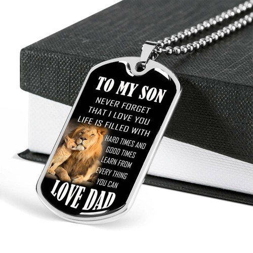 To My Son Dog Tag Necklace, Gift For 