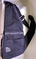 Travelon Crossbody Bag Organizer Expandable Black Nylon Many Pockets w/ Zippers