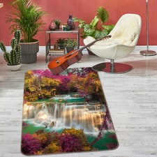 3D Waterfall Trees NAO8186 Game Rug Mat Elegant Photo Carpet Mat Fay