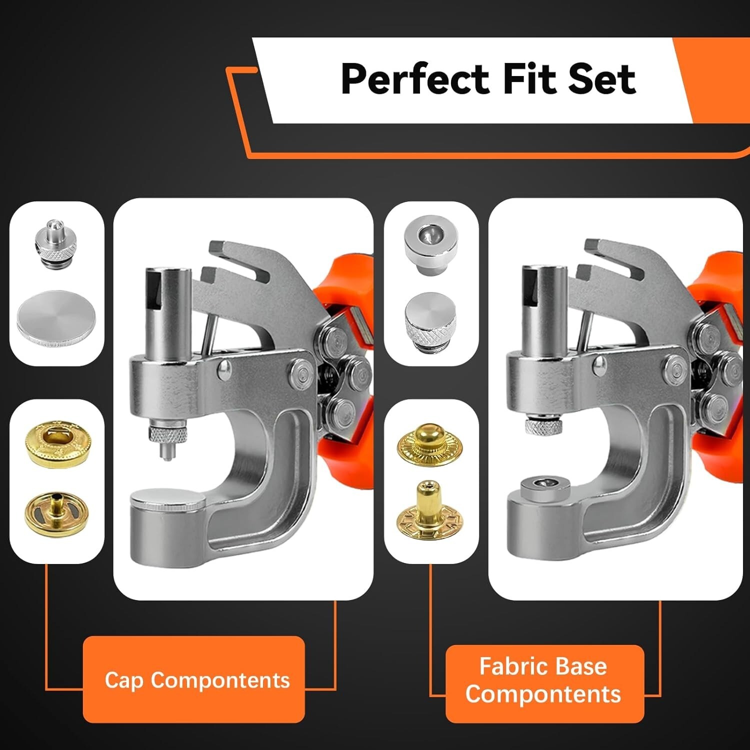 Leather Snaps Fastener Kit, 17mm Leather Snaps and Heavy Duty Snap Button Kit...