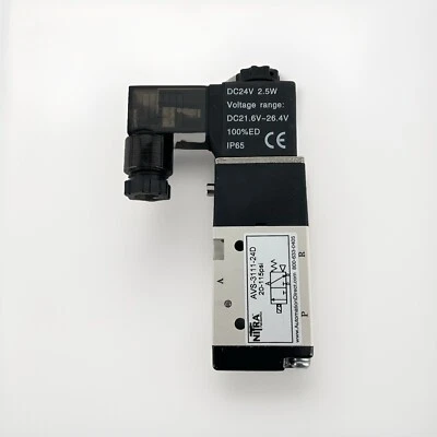 NITRA PNUEMATICS Nitra AVS-3111-24D 3-Way 2 POS 1/8 FNPT DC24V Solenoid Valve IP65