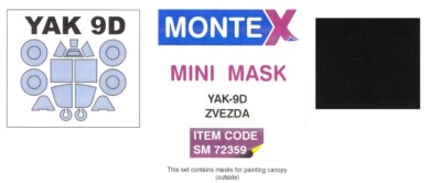 Montex 1/72 YAKOVLEV Yak-9D CANOPY & WHEELS PAINT MASK Zvezda