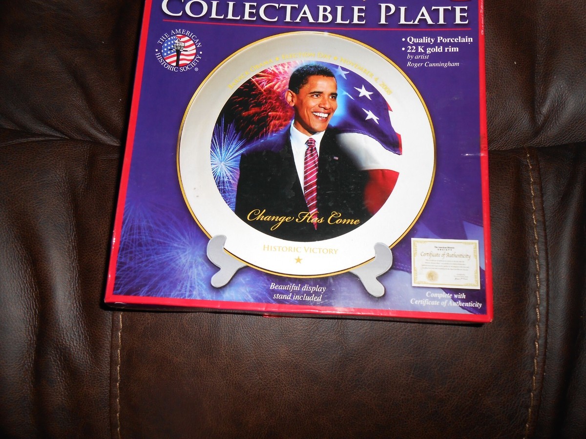 記念グッズ Historic Victory Collectable Plate obama Collectable Barack Obama Election Day Plate by the American