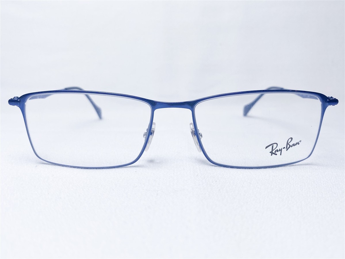 メガネ Ray-Ban Luxury Eyeglass Frame RB6290-2786 l NEW Ray Ban RB6290 2787 Mens Shiny Blue Rectangle Modern