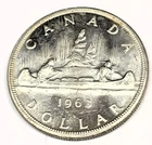 # C196    CANADA  COIN,   ONE DOLLAR    1963  UNC.