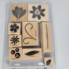 Stampin Up Definitely Decorative Bodacious Bouquet Floral flower Wood Stamp Set