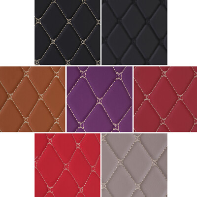 Faux Leather Fabric W/Foam Quilted Diamond Car Headliner Upholstery Sold by Yard