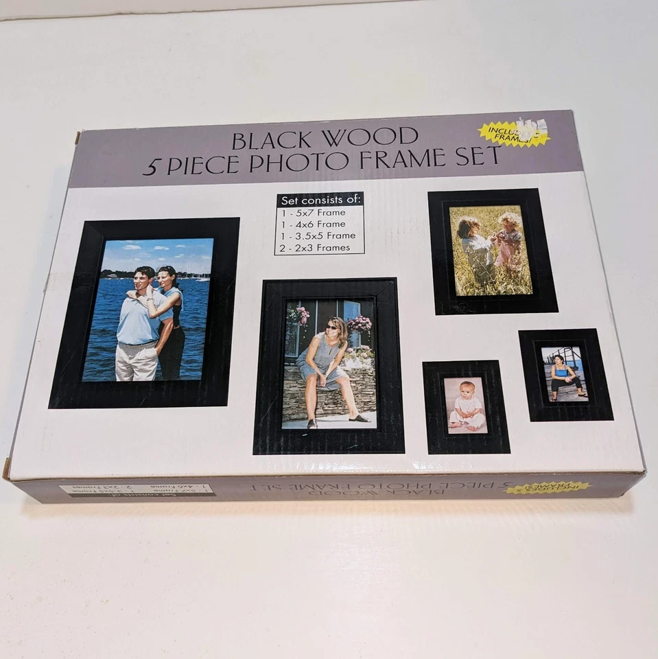 Black Wood Photo Frames 10 total -  Gallery Wall Tabletop Display Various Sizes - Image 2 of 4