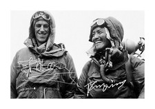 Sir Edmund Hillary & Sherpa Tenzing Norgay 1953 A4 signed poster choice of frame