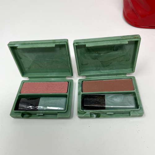 Vintage Clinique Make Up Set Compact Mirror Bag Blusher Shadow - Picture 6 of 12