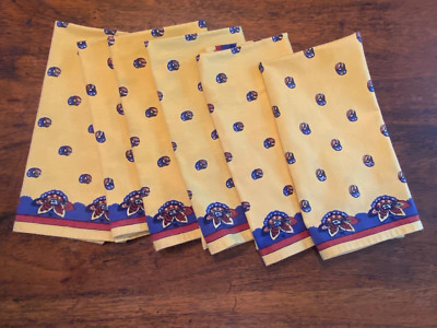 Williams Sonoma Provence Yellow 6 Napkins in the Provence pattern