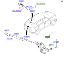KIA SPORTAGE QL MK4 Heckscheibenwischermotor/-gestänge Baugruppe 98700D9000 NEU