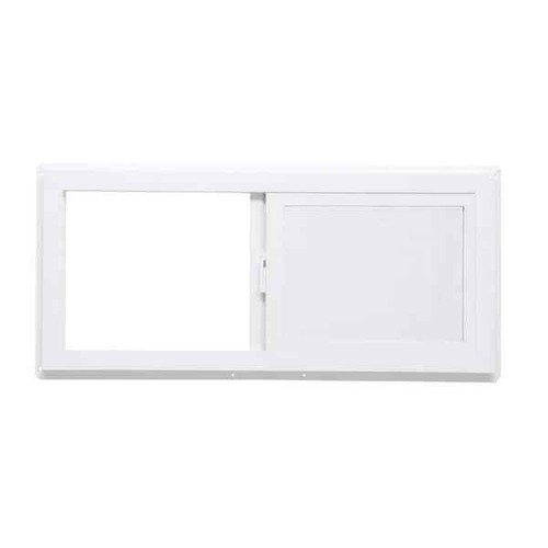 White 31.75 in. x 13.75 Inches Single Sliding Vinyl Window With Dual Pane Shed - Picture 7 of 7