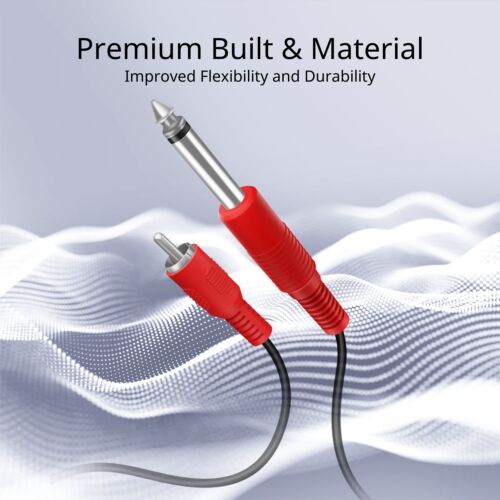 Cable de audio RCA doble de 1/4 de pulgada a doble 10 pies macho 6,35 mm 1/4" fono mono a RCA - Imagen 3 de 6