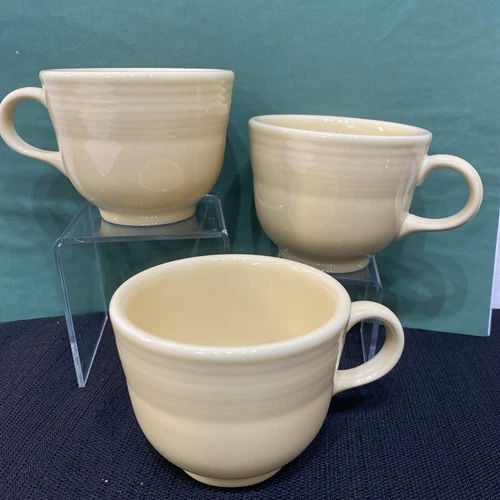 Lot Of 3 Ivory Fiestaware Ivory Retired Cups Tea Coffee