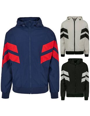 Urban Classics Herren Jacke Crinkle Übergangsjacke Kapuze Full Zip