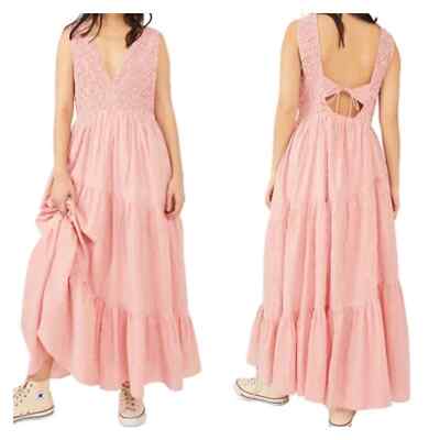 Free People Juno Sleeveless Smocked Tiered Maxi Dress | eBay