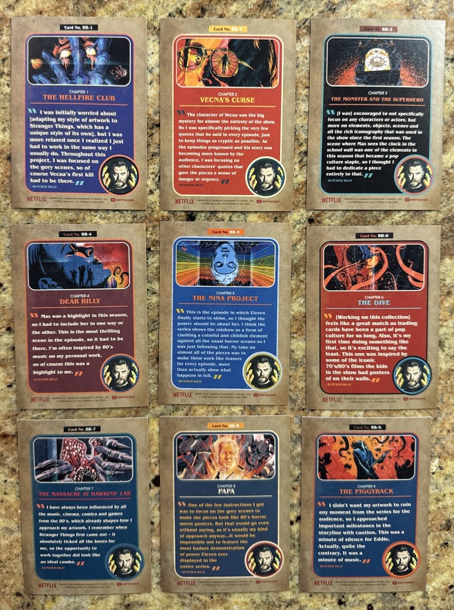 2022 Zerocool Stranger Things COMPLETE #/199 Orange Parallel Set