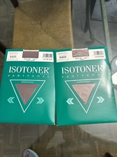 Lot of 2 Vtg Isotoner Pantyhose Silky Sheer Control Top Sandalfoot Sz 1 Camel