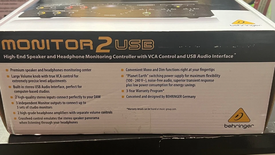 Behringer MONITOR2USB USB High-End Speaker & Headphone Monitoring VCA Controler - Image 2 of 2