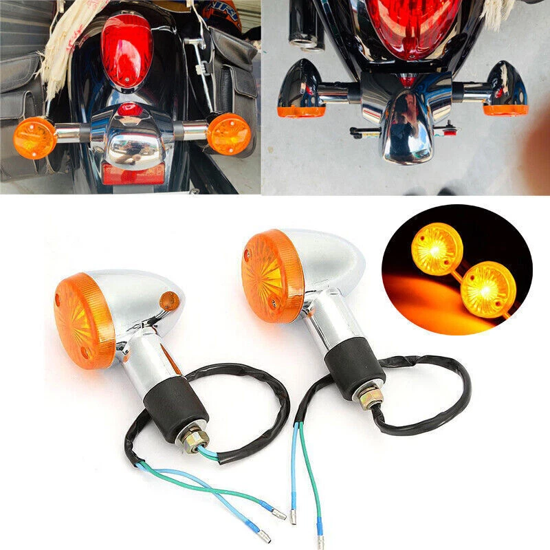 Luces de señalización de giro ámbar para motocicleta Honda VTX 1300C 1300 VTX1800C 1800N Foto 3 de 4