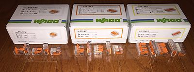 Wago Lever Nuts 5 pcs 221-412, 5 pcs 221-413, & 5 pcs 221-415   FREE SHIPPING!