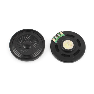 2 Pcs 0.5W 8Ohm 40mm Round Inside Magnet Electronic Speaker Loudspeaker