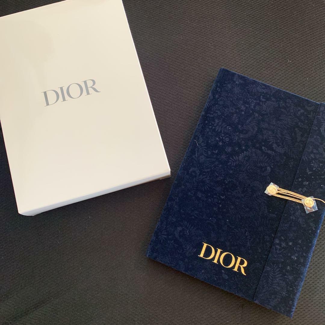 Christian Dior Notebook Gold Logo 2021 Winter Novelty Navy Velor